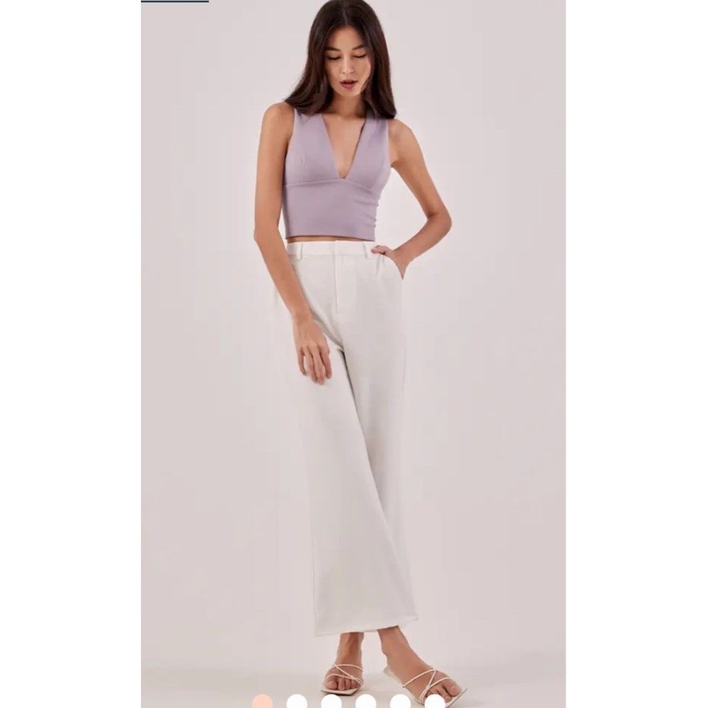 Love Bonito Della Padded Crop Top Wisteria Purple V-Neck Size S US 4